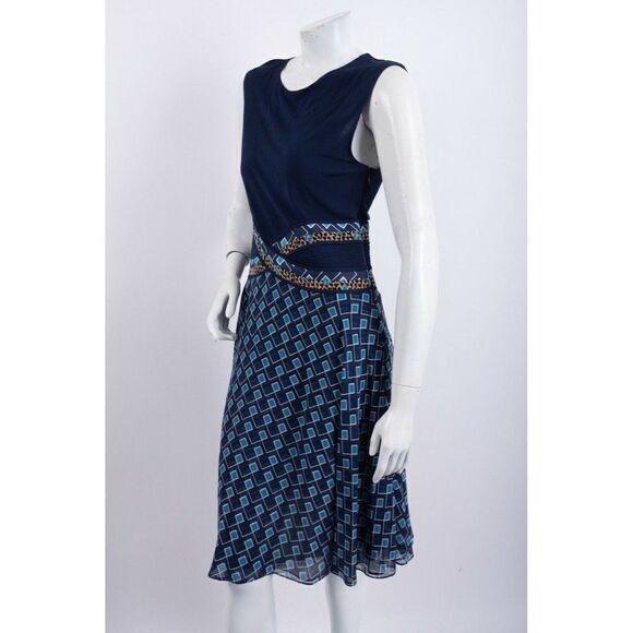 Diane Von Furstenberg DVF Womens Dress Sz 2 Blue - Picture 3 of 5